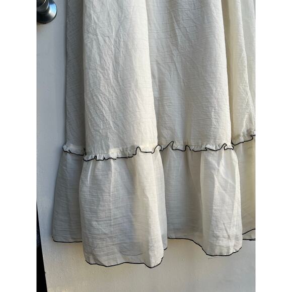 INDIKAH Cream Kathlene Flutter Sleeves Maxi Prairie Boho Dress $110 PLUS XXL NWT - Picture 8 of 16